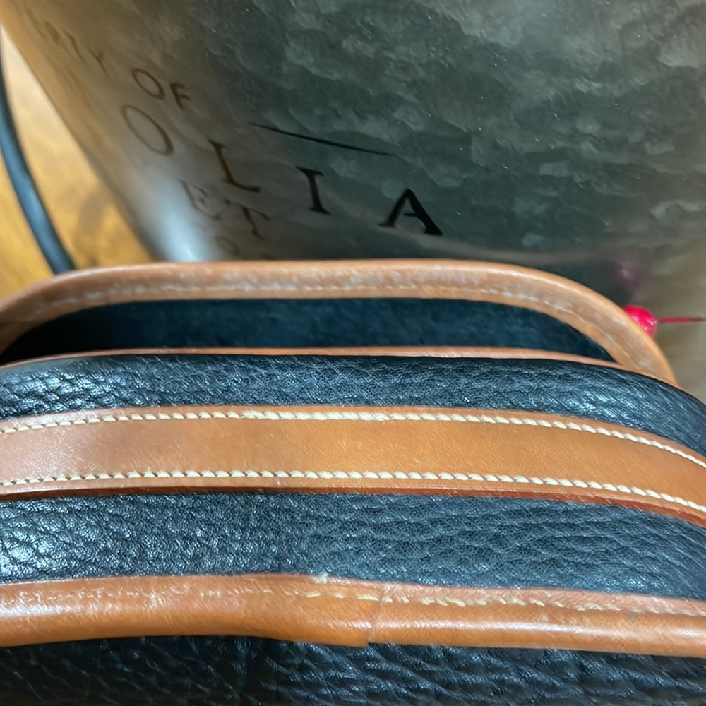 VTG DOONEY & BOURKE Marble Black/Tan LEATHER Green Tag Bag - Picture 5 of 9
